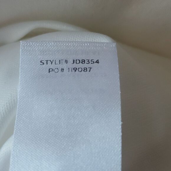 LULUS WHITE KNIT SPAGHETTI STRAP SHEATH DRESS RUFFLE BOTTOM SIZE MEDIUM SUMMER - Picture 10 of 14